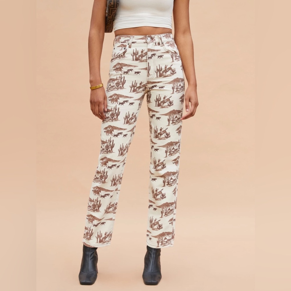 Reformation Cowboy Print Straight Jeans | Size, 28